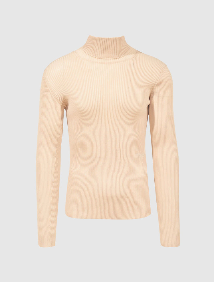 KNIT RIBBED TURTLENECK
