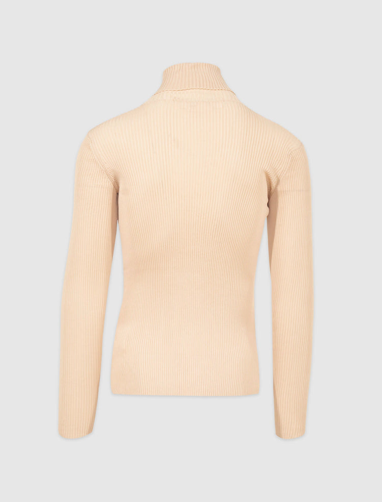 KNIT RIBBED TURTLENECK