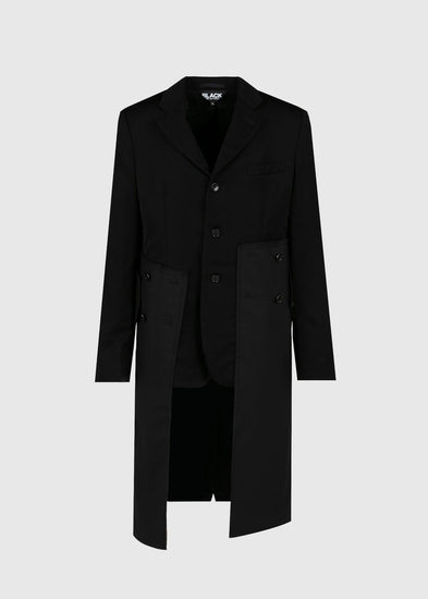 COMME DES GARCONS BLACK: WOOL COAT [BLACK] - A Ma Maniere
