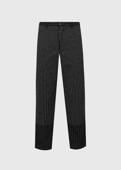 COMME DES GARCONS BLACK: STRIPE PANTS [BLACK] - A Ma Maniere