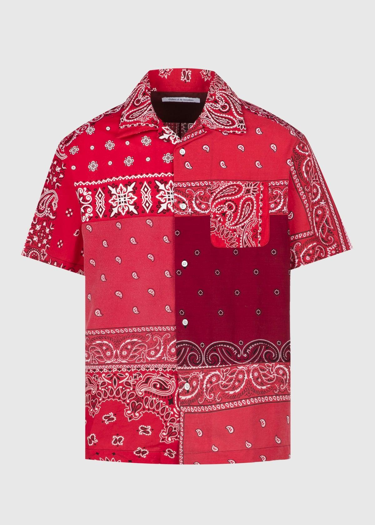 CHILDREN OF THE DISCORDANCE: BANDANA PATCHWORK SHIRT [RED] - A Ma Maniere