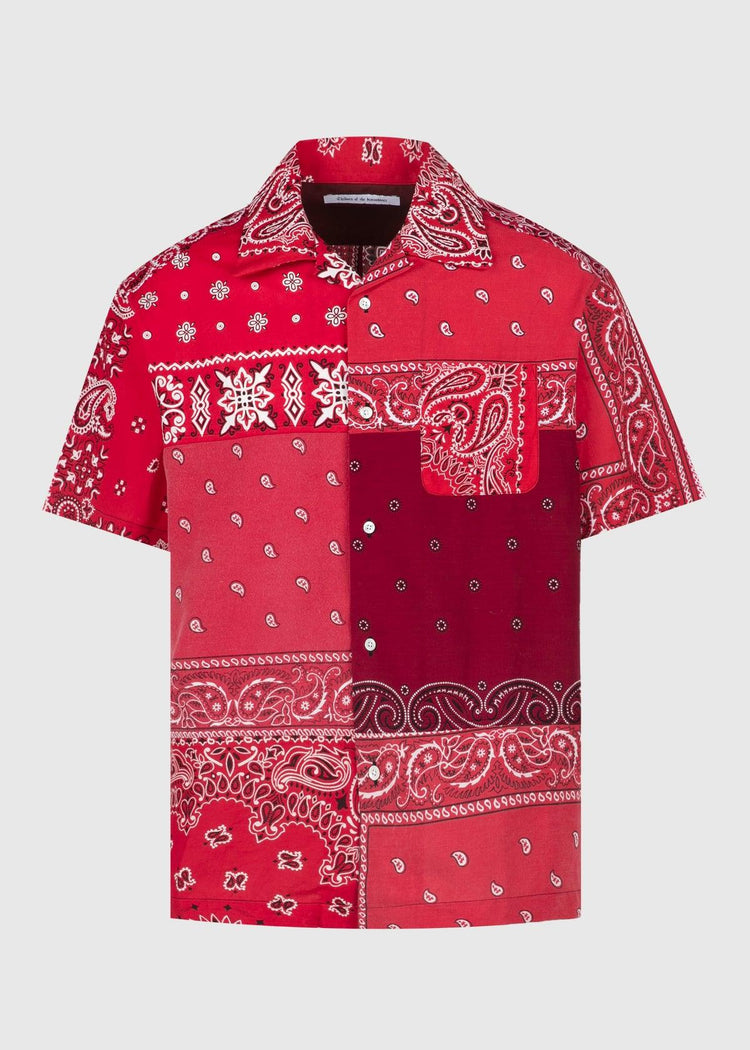 CHILDREN OF THE DISCORDANCE: BANDANA PATCHWORK SHIRT [RED] - A Ma Maniere