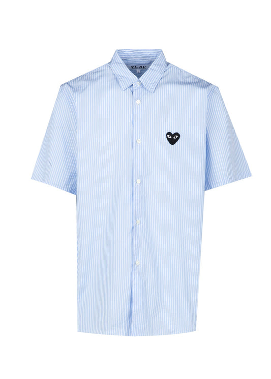 CDG PLAY: STRIPED SS SHIRT [BLUE]