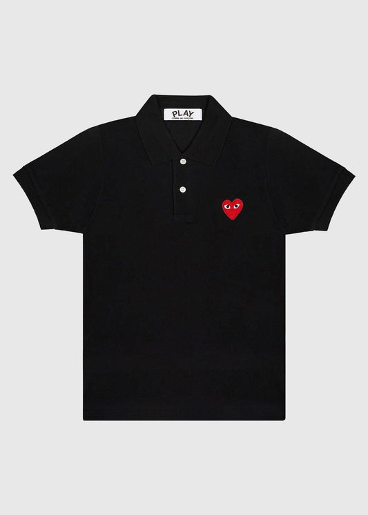 CDG PLAY: POLO SHIRT [BLACK] - A Ma Maniere