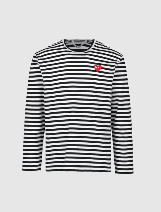 BLACK STRIPED LS TEE