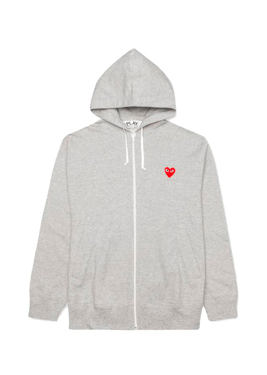 CDG PLAY: ZIP HOODIE [GRAY]