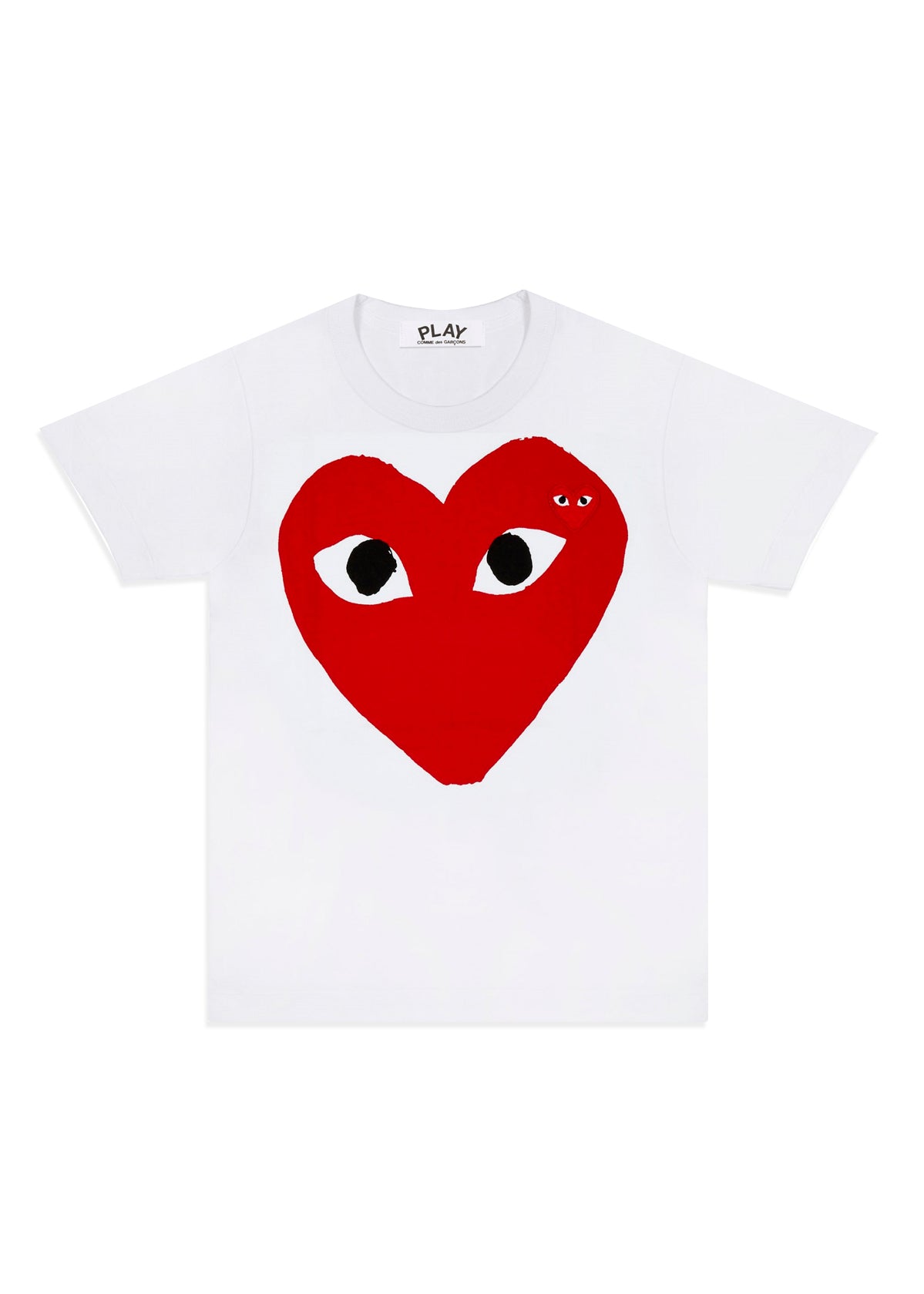 CDG PLAY: BIG HEART TEE [WHITE]