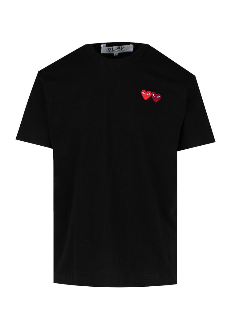 COMME DES GARÇONS PLAY: DOUBLE HEART TEE [GREY]