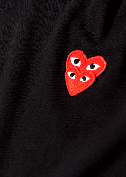 BLACK DOUBLE HEART SHORT SLEEVE TEE