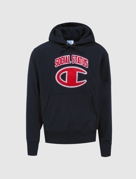 SOCIAL STATUS REVERSE WEAVE PULLOVER HOODIE