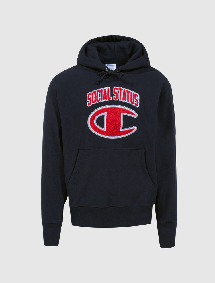 SOCIAL STATUS REVERSE WEAVE PULLOVER HOODIE