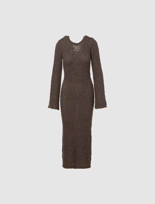 WOMEN'S LONG SLEEVE KNIT MAXI DRESS
