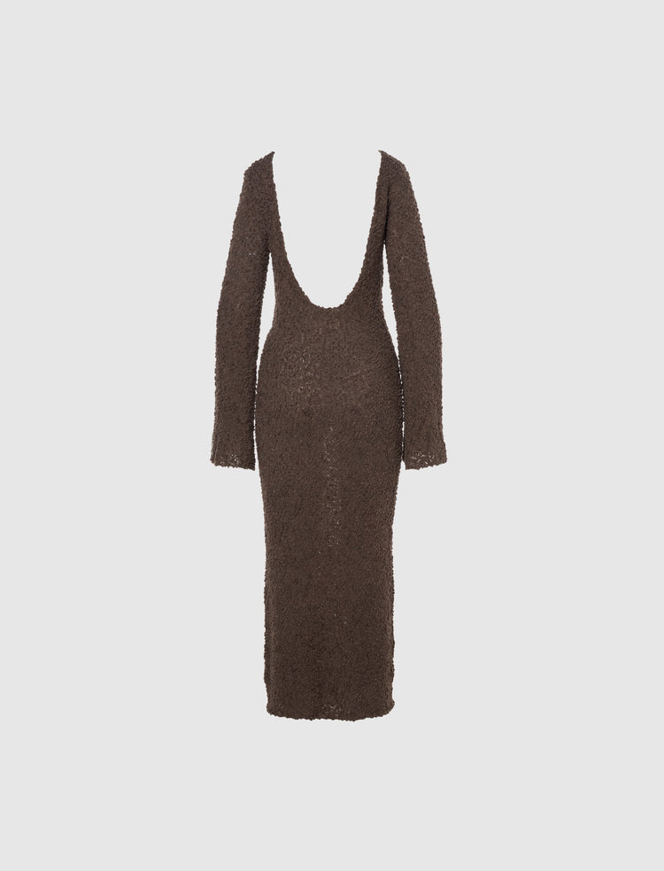 WOMEN'S LONG SLEEVE KNIT MAXI DRESS