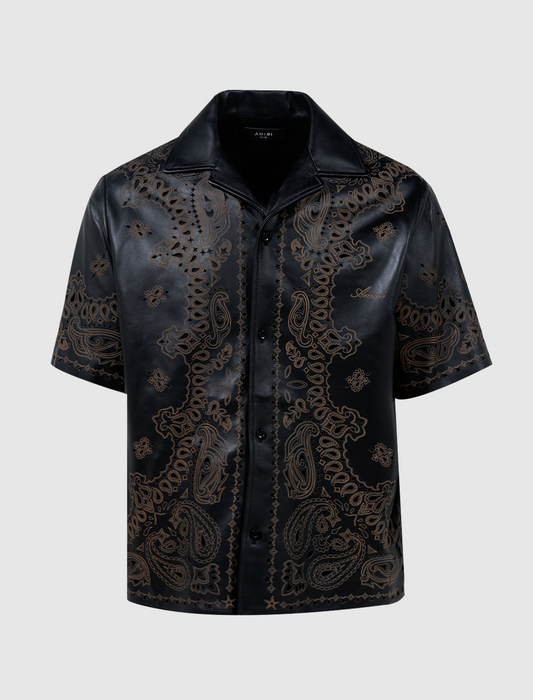 LEATHER BANDANA SHIRT